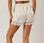 Elastic Waist Midrise Lace Trim Shorts