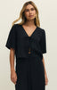 La Belle Linen Top- Black