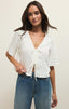 La Belle Linen Top- White