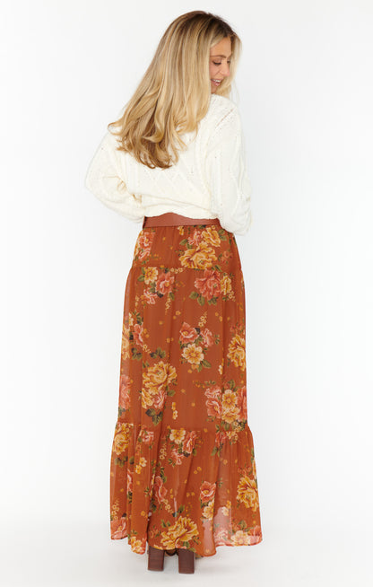 Larina Midi Skirt- Garden Harvest