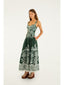 Miranda Dark Green Belt Buckles Maxi Dress