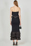 Mixed Media Strapless Fitted Maxi Dress