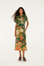 Oriental Garden Multi Short Sleeve Maxi Dress