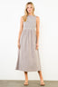 Sleeveless Smocked Gingham Print Dress