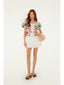 White Canvas Scalloped Shorts
