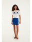 Seahorse Blue Embroidery Mini Skirt