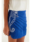 Seahorse Blue Embroidery Mini Skirt