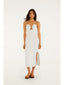 Off-White Sleeveless Midi Shell Dress