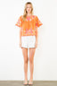 Short Sleeve Scalloped Embroidery Top