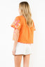 Short Sleeve Scalloped Embroidery Top