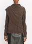 Draped Fringe Scarf Sweater