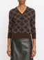 Diamond Plaid L/S V-Nk Cardi
