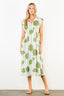 Sleeveless Pattern Detail V Neck Dress