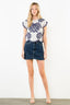 Short Sleeve Embroidery Detail Top