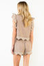 Flutter Sleeve Embroidery Detail Top