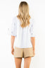 Puff Sleeve Embroidered Sail Boat Top
