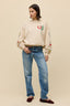 Western Patches Oversized Crew Sweatshirt