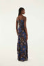 Snakes Bouquet Black Slip Maxi Dress