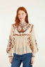 Berry Garden Cream Long Sleeve Blouse