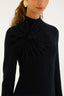 Black Long Sleeve Flower Maxi Dress
