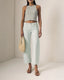 Minty Floral Mid Rise Selena Crop