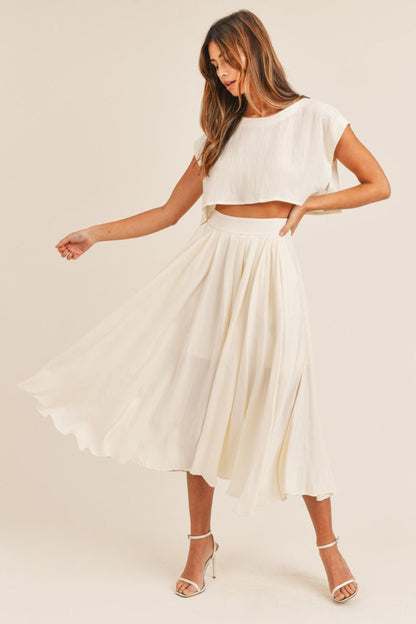 Crop Top and Skirt Set