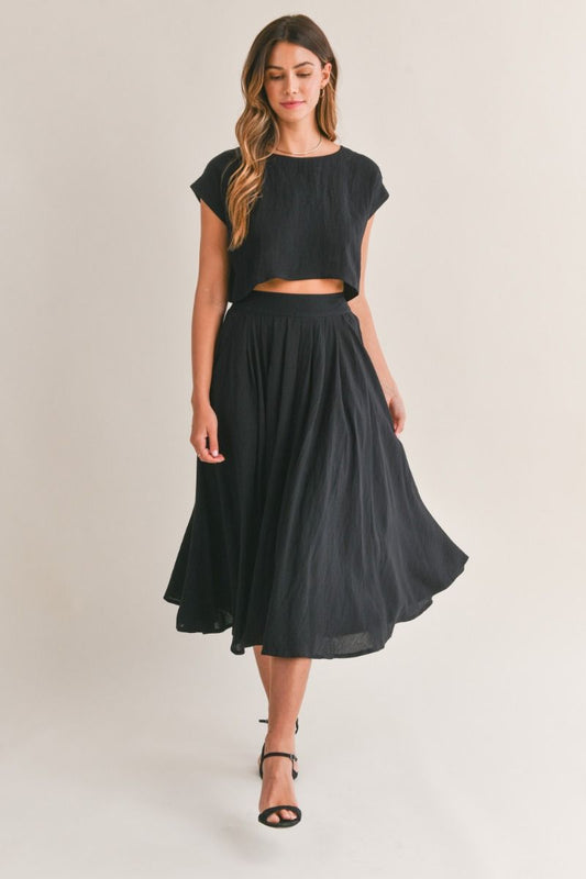 Crop Top and Skirt Set