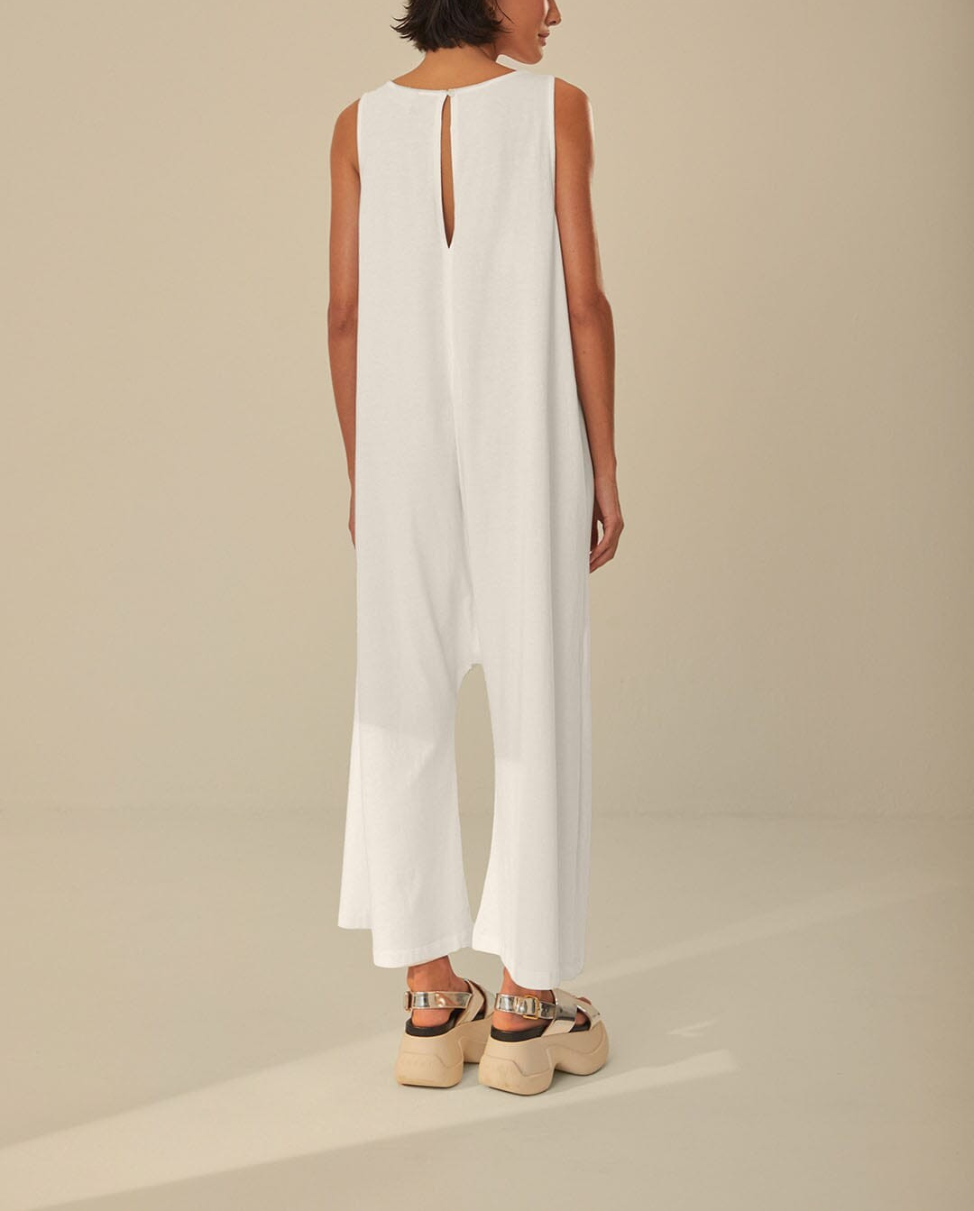 Copacabana Off White Jersey Jumpsuit