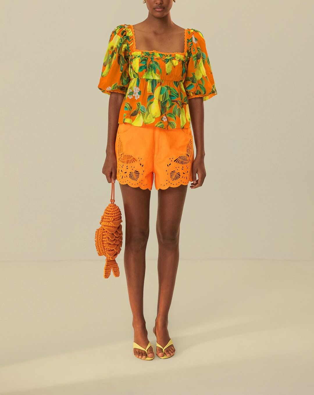 Orange Chic Pears S/S Blouse