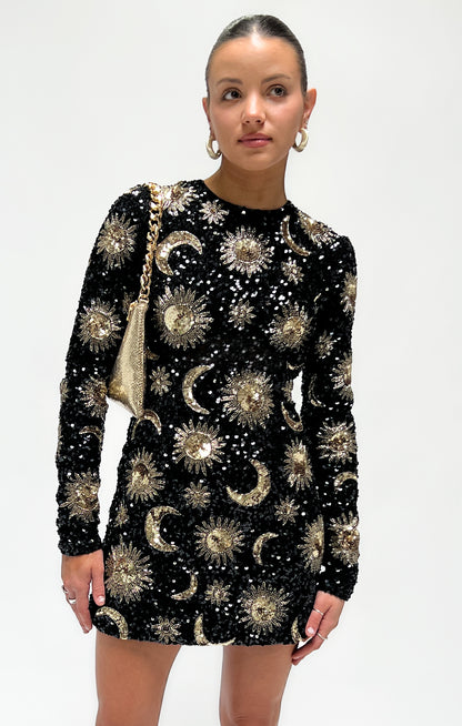 Myth Mini Dress- Celestial Sequins