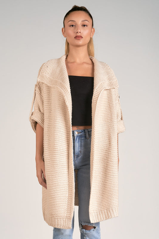 Long Cardigan with Collar