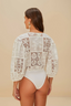 Off-White Rosy Eyelet Puff Sleeve Bodysuit